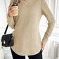 Round Neck Long Sleeve Top Brown Beige Womens Casual Polyester Shirt - Teleplus round neck