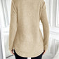 Round Neck Long Sleeve Top Brown Beige Womens Casual Polyester Shirt - Teleplus round neck