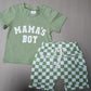 Round Neck Short Sleeve Plaid Shorts Two-piece Set - Plaid Perfection for Tiny Trendsetters in Training