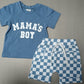 Round Neck Short Sleeve Plaid Shorts Two-piece Set - Plaid Perfection for Tiny Trendsetters in Training