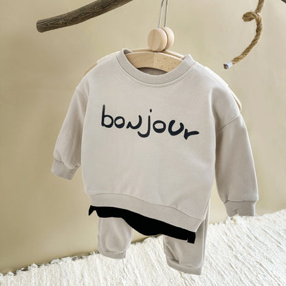 Round Neck Top And Sports Trousers Baby Suit - Baby Suit That’s Cute Enough for a Runway Stroll