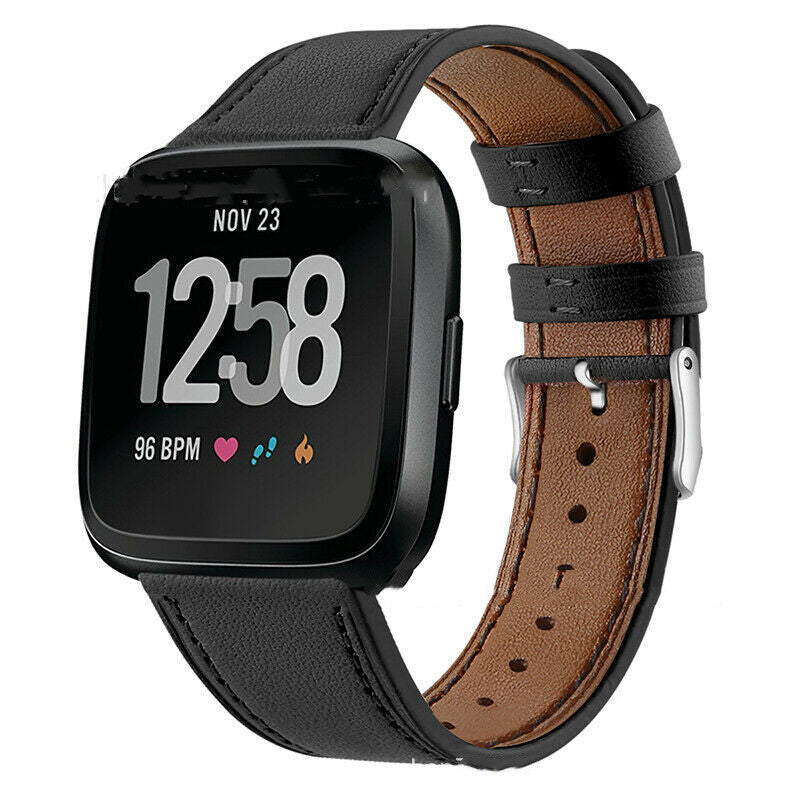 Round Tail Leather Strap Tail Buckle - Round Tail Leather Strap for Fitbit Versa Models