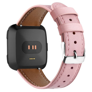 Round Tail Leather Strap Tail Buckle - Round Tail Leather Strap for Fitbit Versa Models