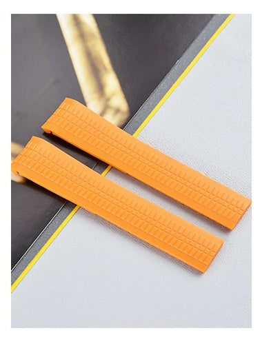 Rubber Watch Strap Baida ’’silicone Strap 21mm Folding Buckle - Rubber Watch Strap Baida with Gold Buckle Options