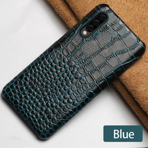 Leather Pattern Phone Case for Samsung Crocodile Design with Animal and Solid Styles - Luxury S20 leather pattern phone