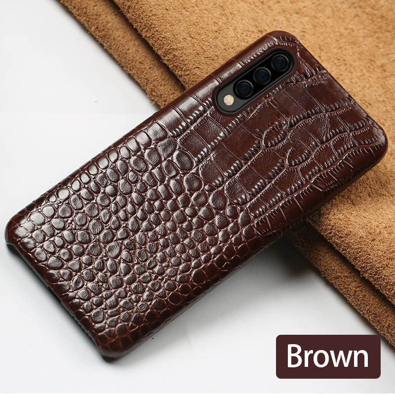 Leather Pattern Phone Case for Samsung Crocodile Design with Animal and Solid Styles - Luxury S20 leather pattern phone