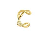 S925 Geometric Cross Ear Clip Silver Gold Plating Unisex Jewelry - for Trendy Ears Only s925 geometric cross ear clip