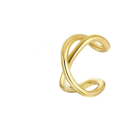 S925 Geometric Cross Ear Clip Silver Gold Plating Unisex Jewelry - for Trendy Ears Only s925 geometric cross ear clip