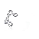 S925 Geometric Cross Ear Clip Silver Gold Plating Unisex Jewelry - for Trendy Ears Only s925 geometric cross ear clip