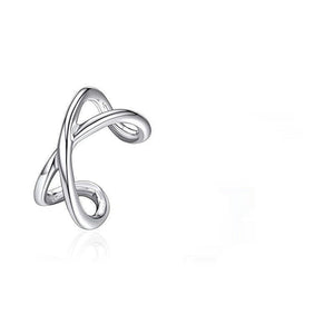 S925 Geometric Cross Ear Clip Silver Gold Plating Unisex Jewelry - for Trendy Ears Only s925 geometric cross ear clip
