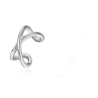 S925 Geometric Cross Ear Clip Silver Gold Plating Unisex Jewelry - for Trendy Ears Only s925 geometric cross ear clip