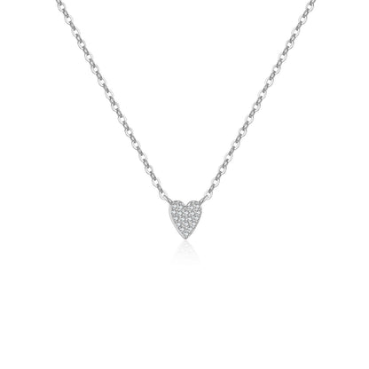 S925 Loving Heart Necklace with Diamond Plating in 18K Gold and Silver Chain - for the Hopeless Romantic s925 loving