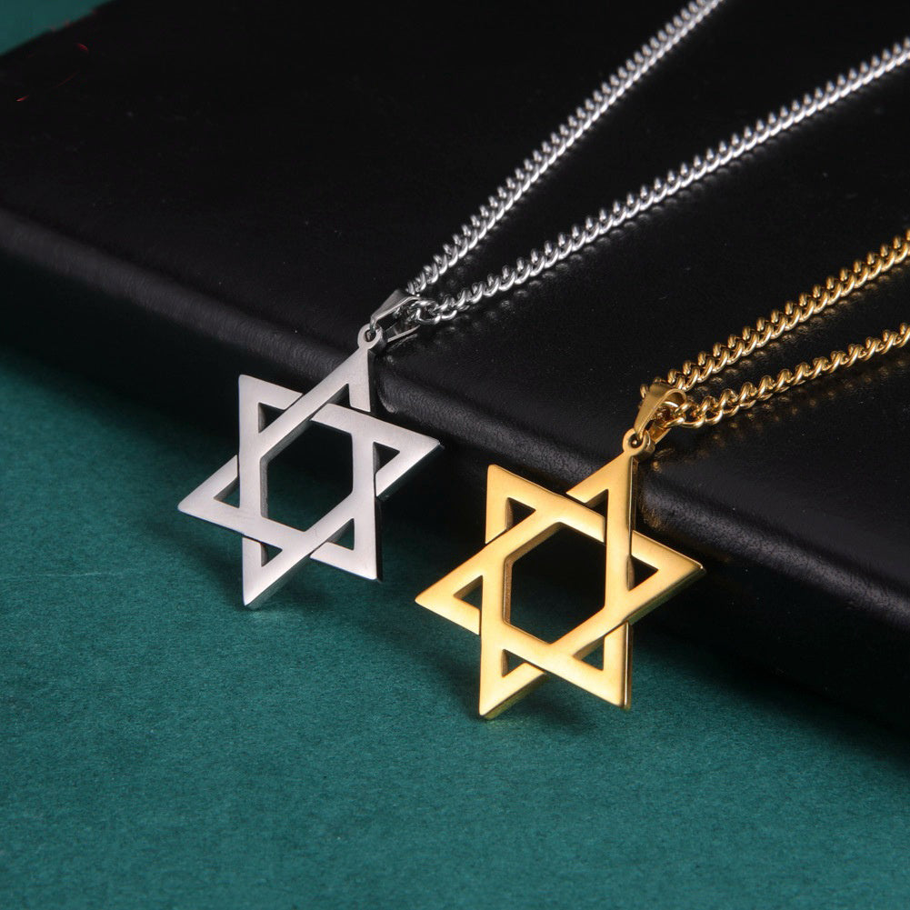 Electroplated Gold and White Silver Hexagram Pendant Necklace for Women - Get Your Plated Bling Here united states chf