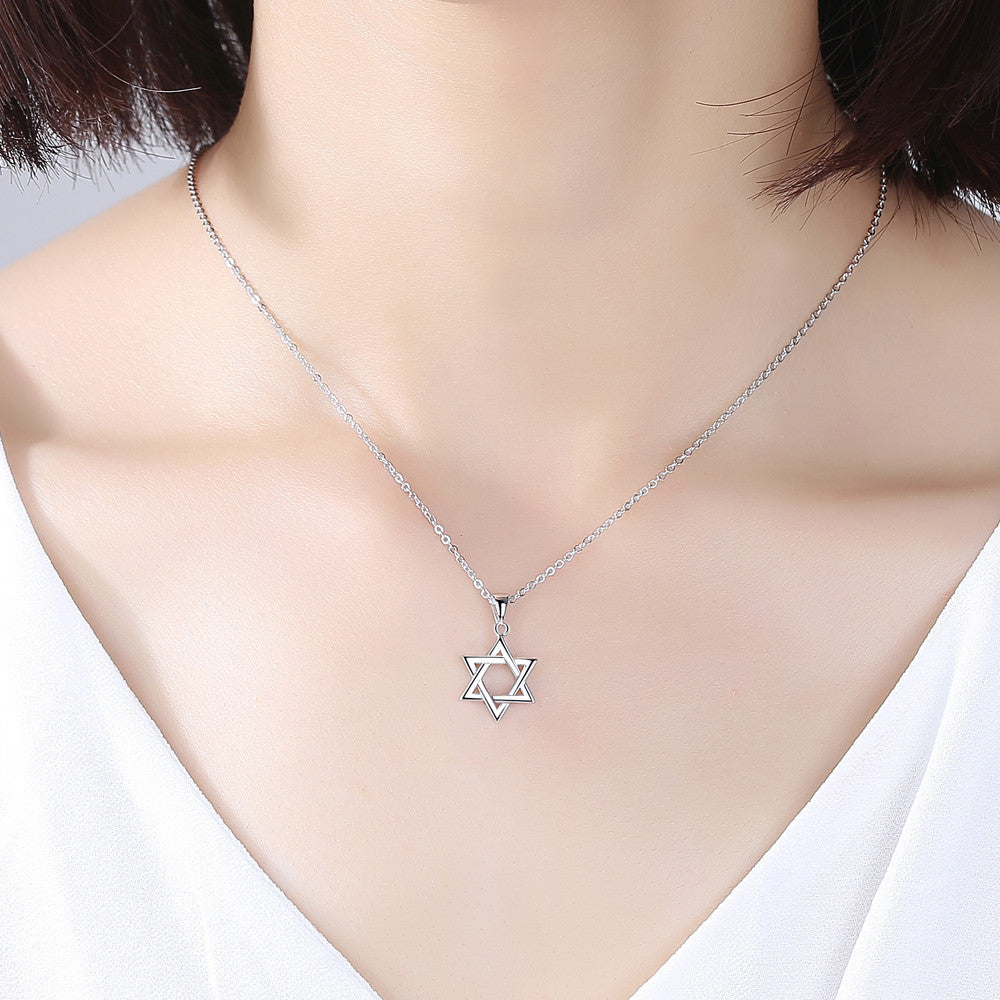 S925 Silver Hexagram Necklace Pendant - Get Your Gold Plated Hexagram Necklace Bling Here