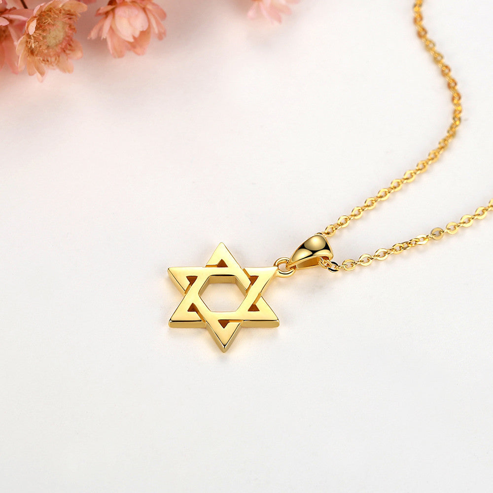 S925 Silver Hexagram Necklace Pendant - Get Your Gold Plated Hexagram Necklace Bling Here