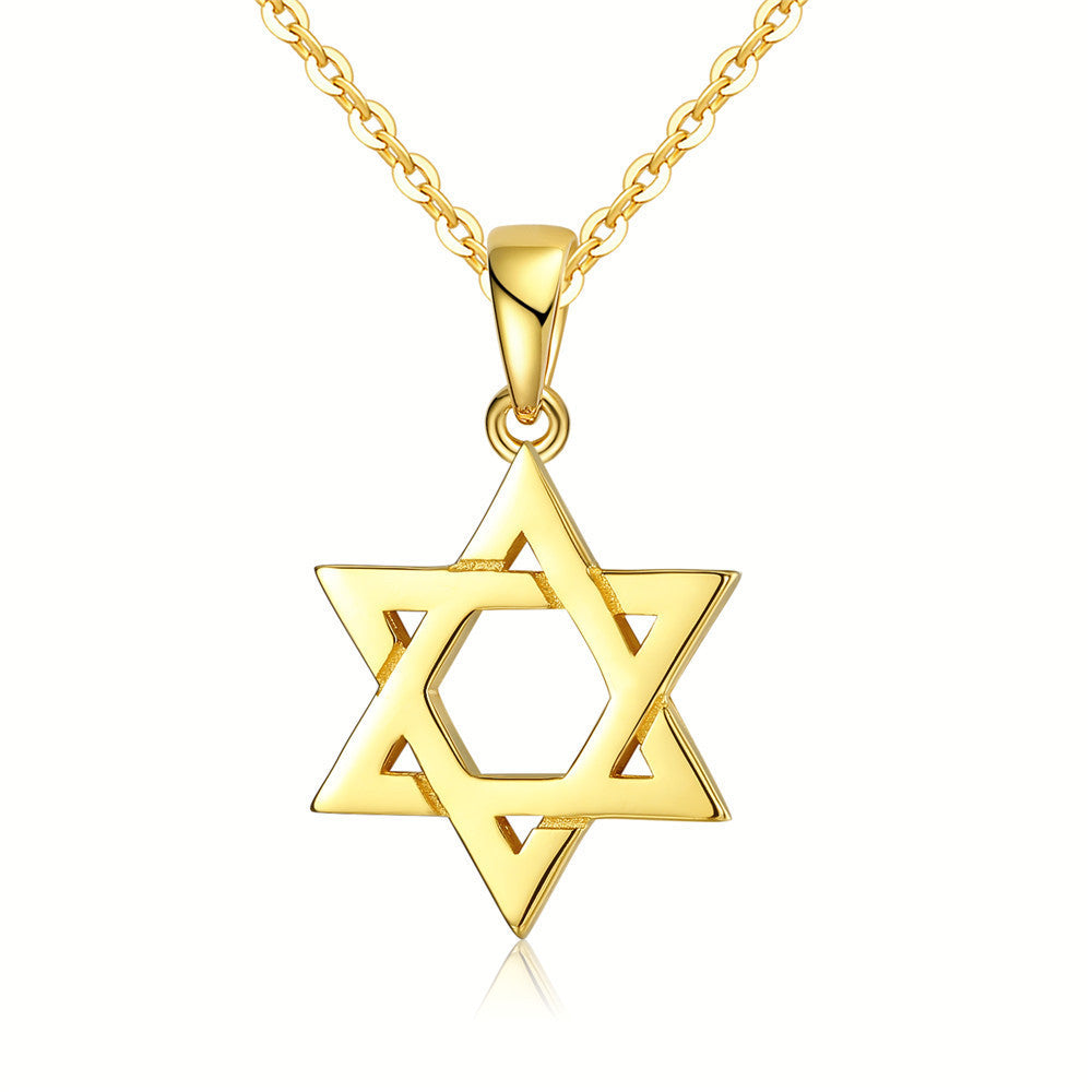 S925 Silver Hexagram Necklace Pendant - Get Your Gold Plated Hexagram Necklace Bling Here