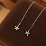 Women Silver Flower Earrings in Gold and White Colors for US South Korea - Dangle Style with Our Cold united states chf