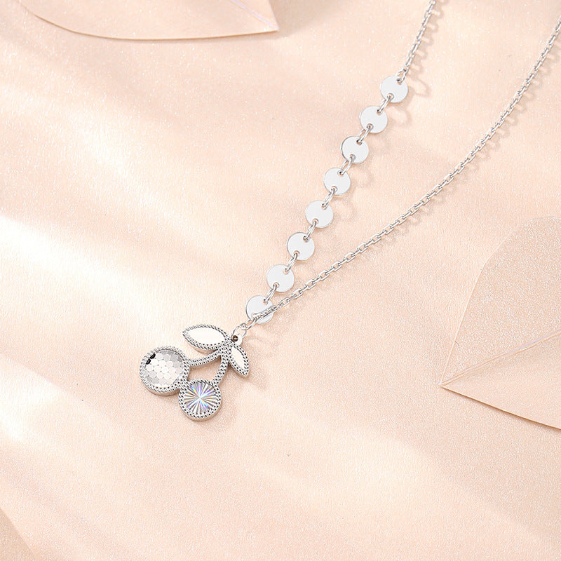 S925 Silver Sweet Cute Honeycomb Fruit Cherry Necklace - S925 Silver Cute Honeycomb Cherry Necklace for Women