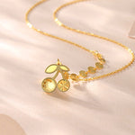 S925 Silver Sweet Cute Honeycomb Fruit Cherry Necklace - S925 Silver Cute Honeycomb Cherry Necklace for Women