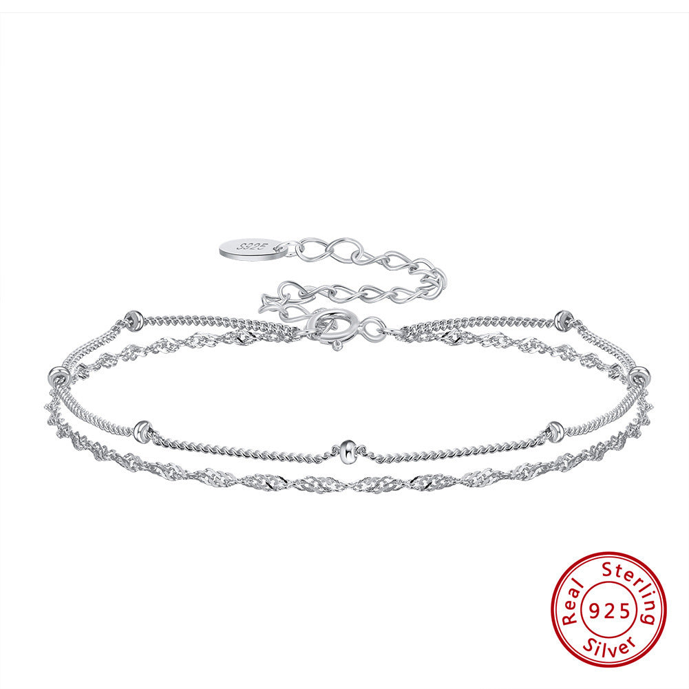 S925 Sterling Silver Bracelet Beaded Argent Pur Adjustable Twist Starry Sky - S925 Sterling Silver Adjustable Twist