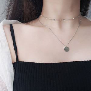 S925 Sterling Silver Choker Round Bead Collarbone Necklace - Choker Necklace for Collarbones That Sparkle and Shine