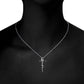 S925 Sterling Silver Faith Cross Moon and Star Necklace Pendant Jewelry - Faith Cross Moon Star Necklace for Stellar