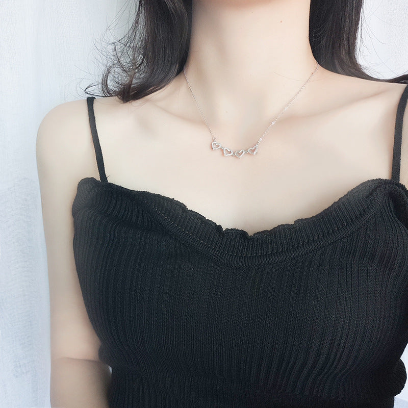 Sterling Silver Heart and Cross Necklace US Clover Pendant with Gold Finish - Heart-to-heart in united states chf