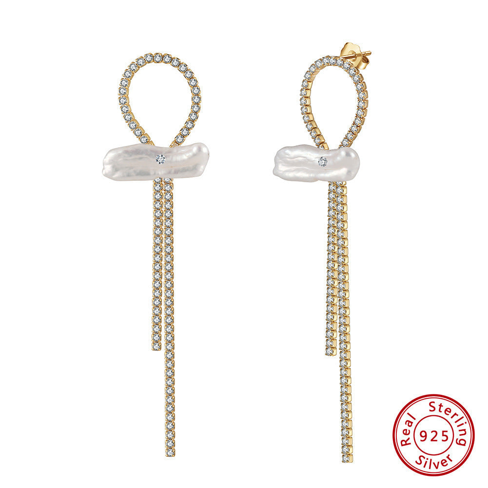 Women’s Silver Pearl Engagement Earrings with Electroplating in the United States - So Fancy Even Pearls Are Jealous