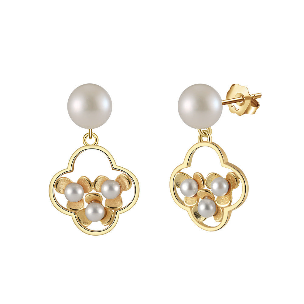 Women’s Silver Pearl Engagement Earrings with Electroplating in the United States - So Fancy Even Pearls Are Jealous