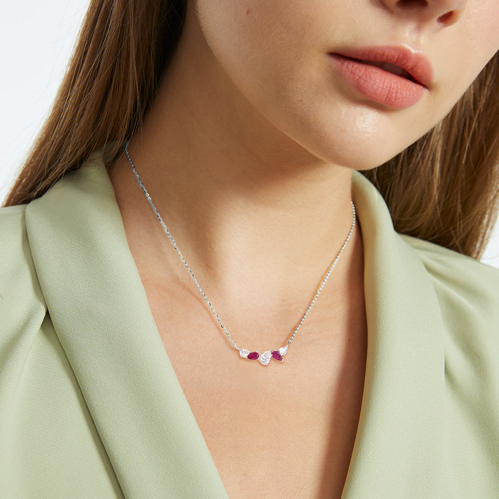 Sterling Silver Necklace with Zircon Clavicle Chain and 925 Finish - S925 s925 sterling silver zircon clavicle chain