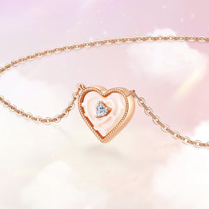 S925 Sterling Silver NecklaceLight Luxury And Simplicity Heart-shaped Fritillary - S925 Sterling Silver Heart Necklace