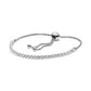 S925 Sterling Silver Pave Gang Drill Stretchable Adjustable Bracelet - S925 Sterling Silver Pave Adjustable Bracelet