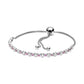 S925 Sterling Silver Pave Gang Drill Stretchable Adjustable Bracelet - S925 Sterling Silver Pave Adjustable Bracelet