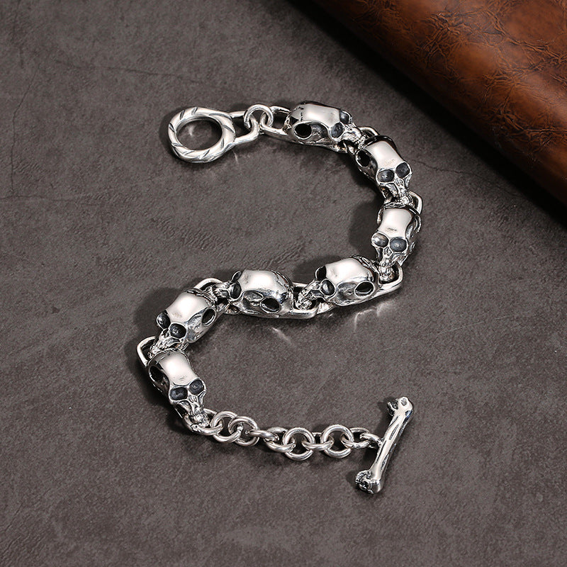 S925 Sterling Silver Punk Skull Bracelet - S925 Sterling Silver Punk Skull Bracelet for Everyone