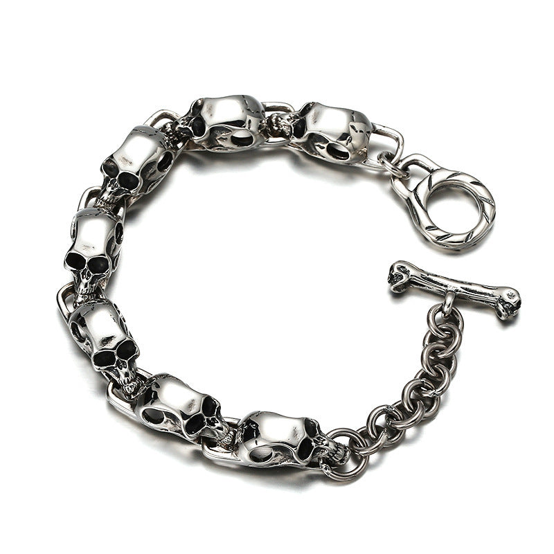 S925 Sterling Silver Punk Skull Bracelet - S925 Sterling Silver Punk Skull Bracelet for Everyone