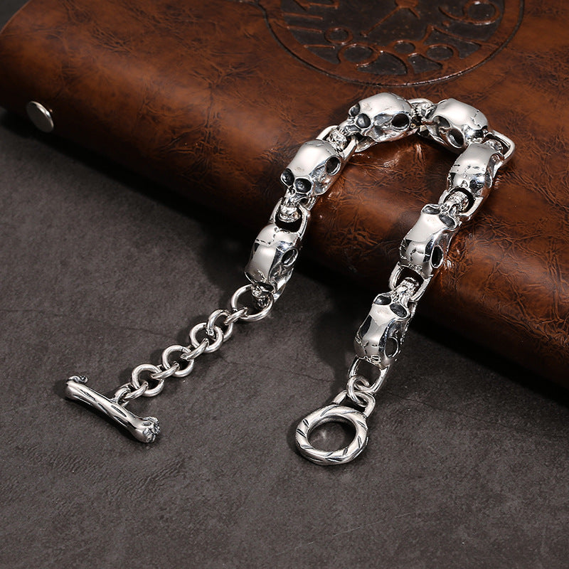 S925 Sterling Silver Punk Skull Bracelet - S925 Sterling Silver Punk Skull Bracelet for Everyone