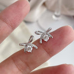 S925 Sterling Silver Simple Bow Stud Earrings - Bows for Your Ears S925 Sterling Silver Earrings