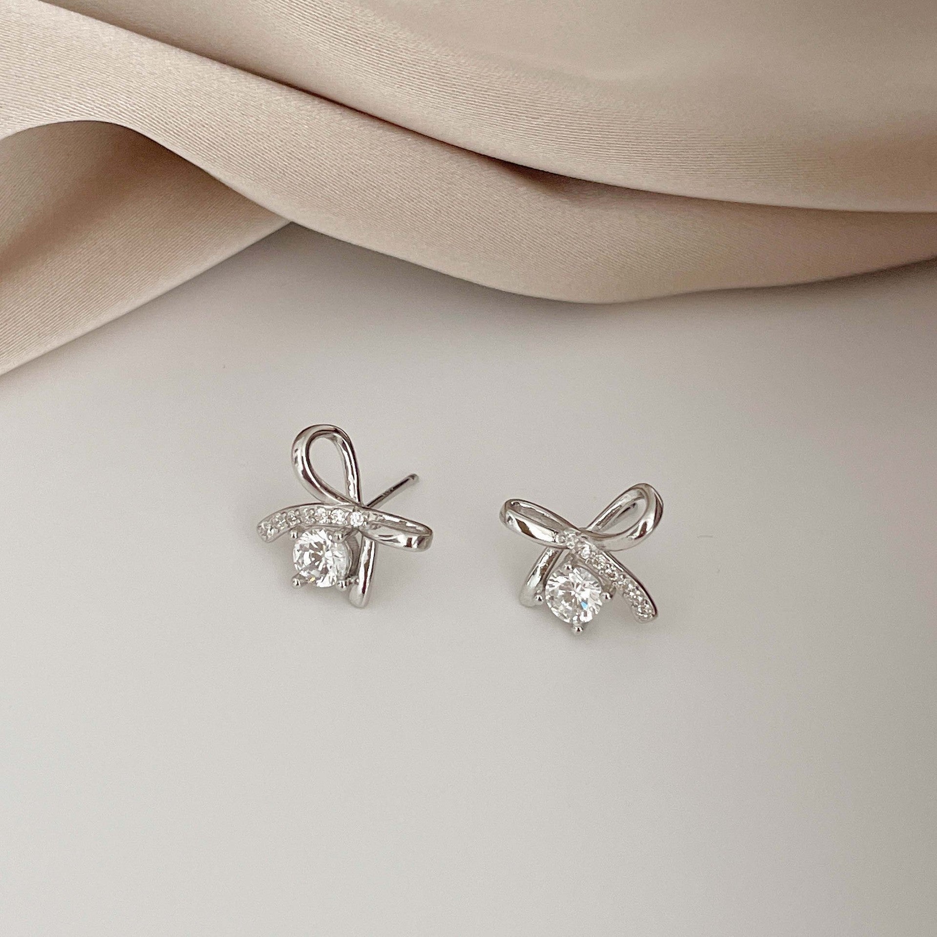 S925 Sterling Silver Simple Bow Stud Earrings - Bows for Your Ears S925 Sterling Silver Earrings