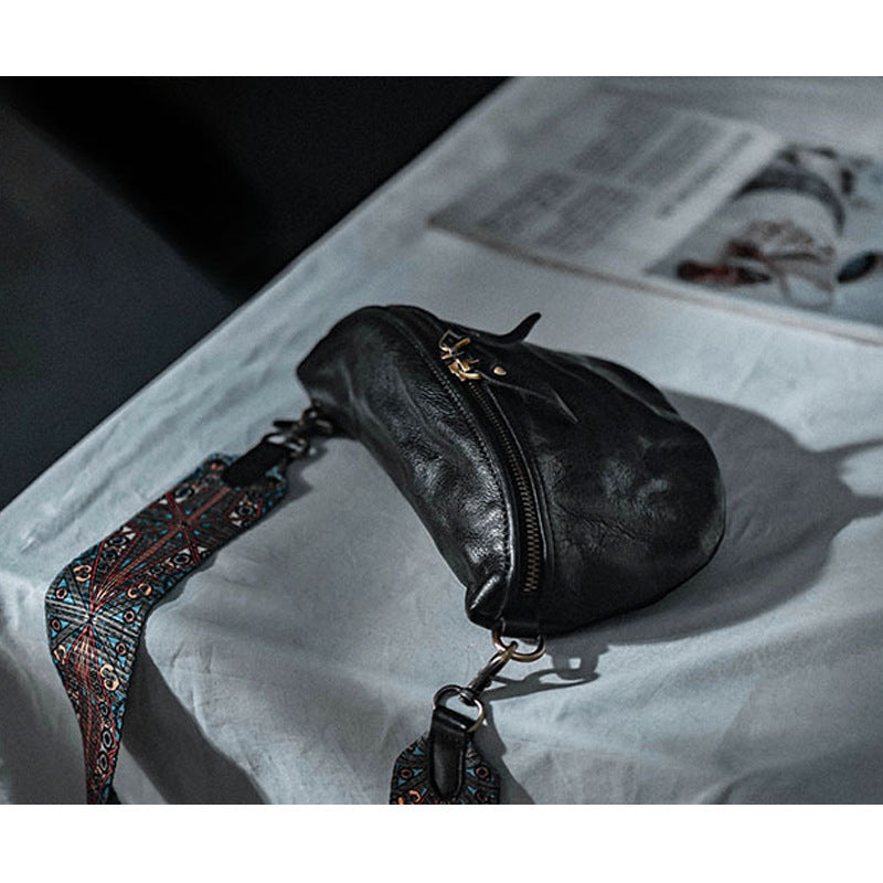 Saddle Bag Wide Layer Cowhide Retro with Shoulder Strap - Teleplus saddle bag wide layer cowhide retro shoulder strap