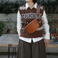 Saddle Bag Wide Layer Cowhide Retro with Shoulder Strap - Teleplus saddle bag wide layer cowhide retro shoulder strap