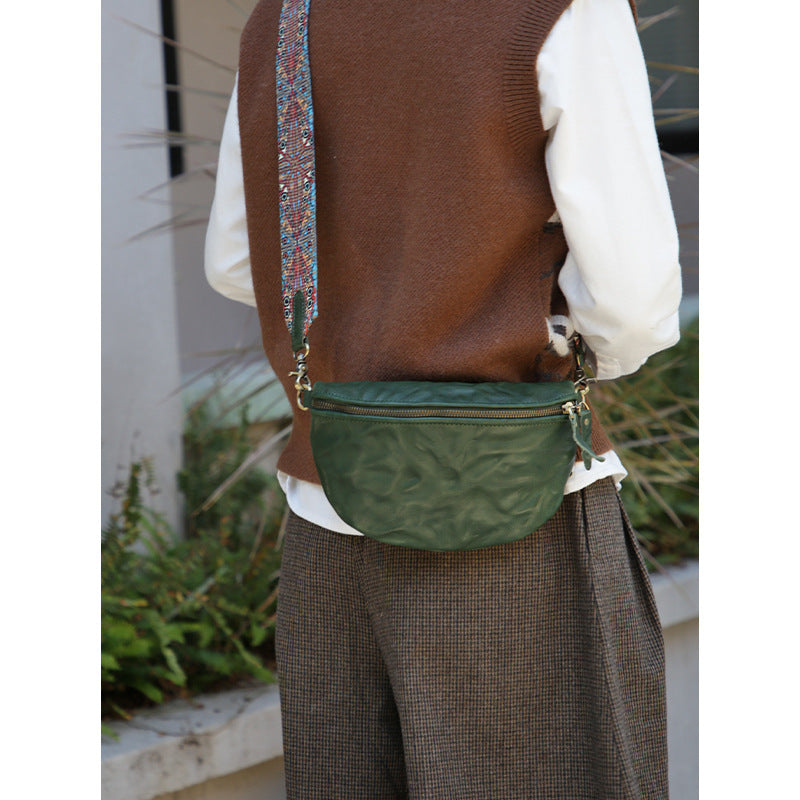 Saddle Bag Wide Layer Cowhide Retro with Shoulder Strap - Teleplus saddle bag wide layer cowhide retro shoulder strap