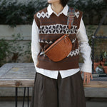 Saddle Bag Wide Layer Cowhide Retro with Shoulder Strap - Teleplus saddle bag wide layer cowhide retro shoulder strap