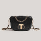 Saddle Crossbody Bag with Chain for Daily Use in Polyester Fiber - Teleplus saddle crossbody bag chain