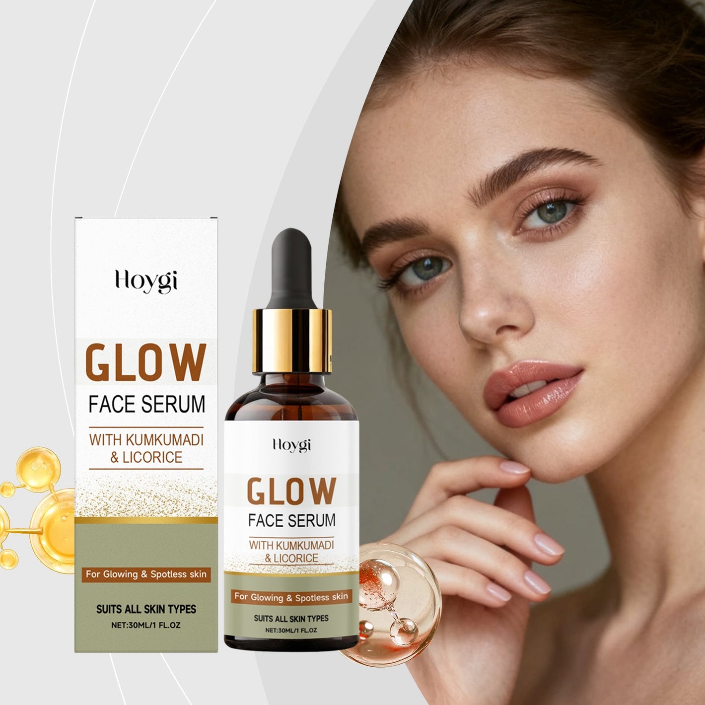 Saffron Licorice Turmeric Sandalwood Coffee Brightening Face Serum
