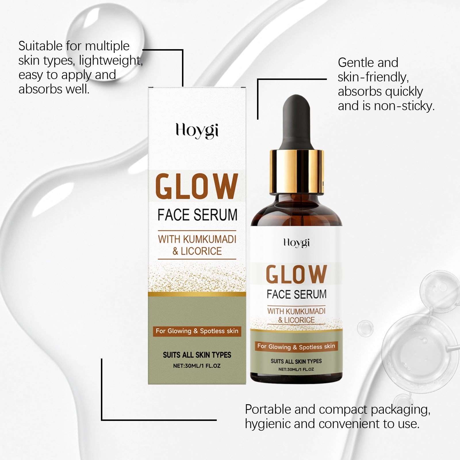 Saffron Licorice Turmeric Sandalwood Coffee Brightening Face Serum