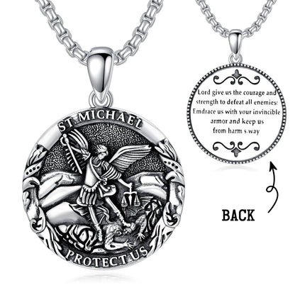 Saint Michael Medal Pendant Necklace The Archangel Catholic Medallions Amulet - Guardian Bling from Saint Michael