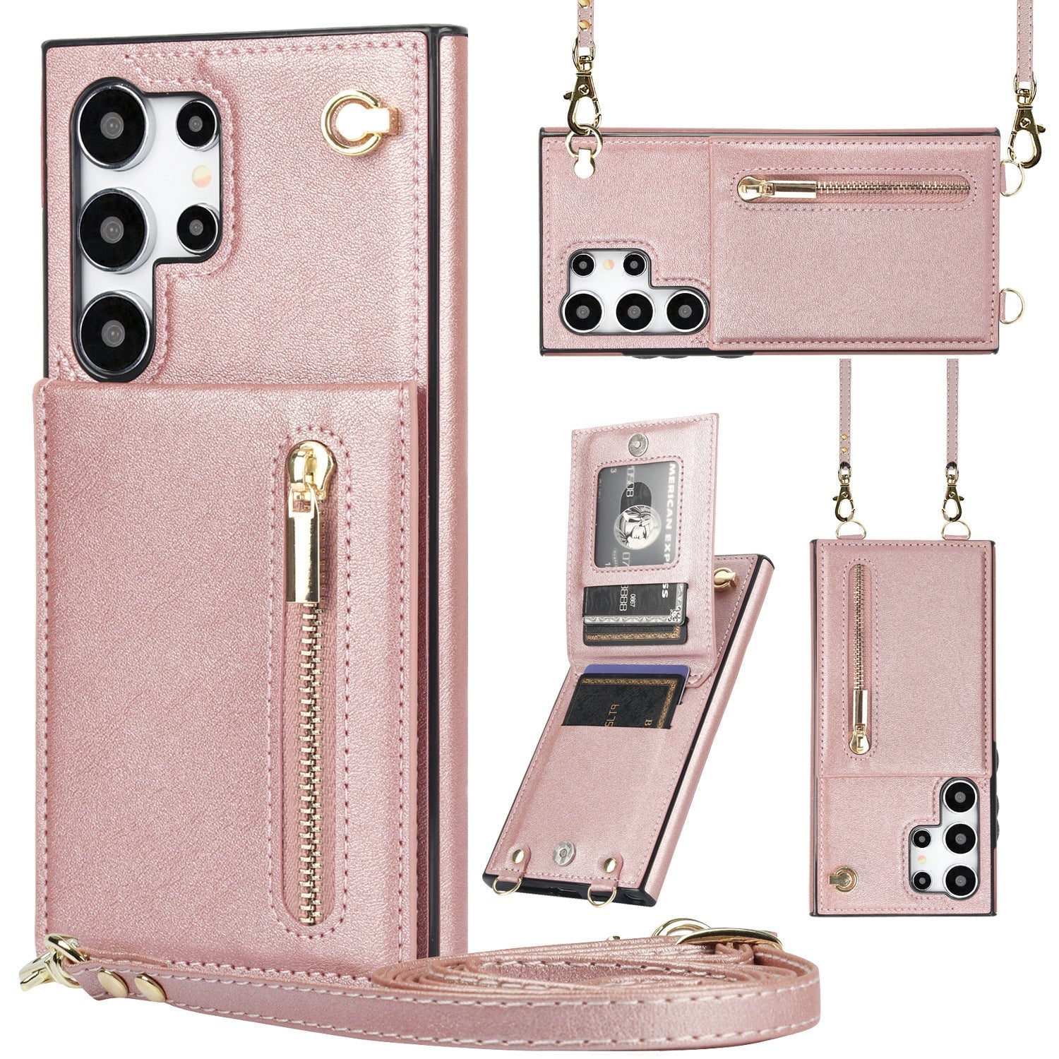 Samsung Card Holder Phone Case with Stand PU TPU Handmade Japanese Korean Style Teleplus