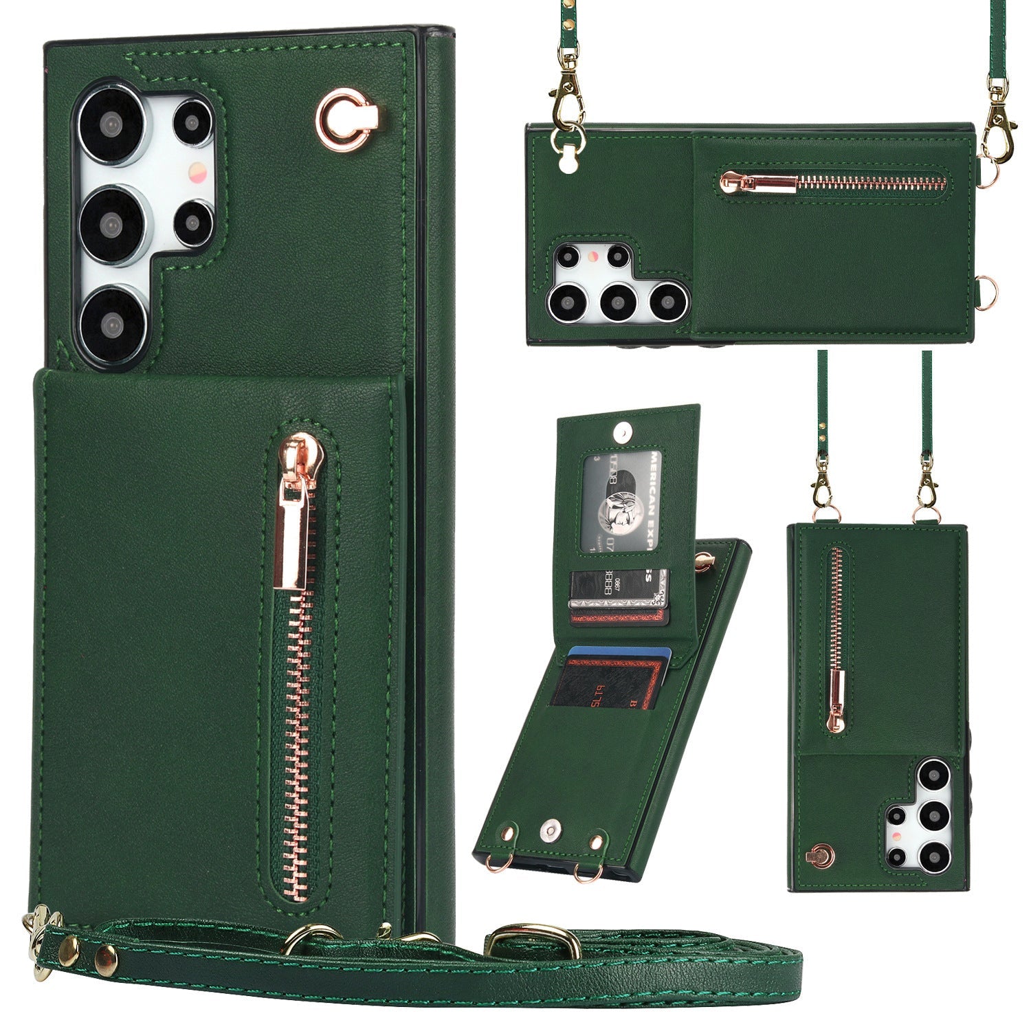 Samsung Card Holder Phone Case with Stand PU TPU Handmade Japanese Korean Style Teleplus