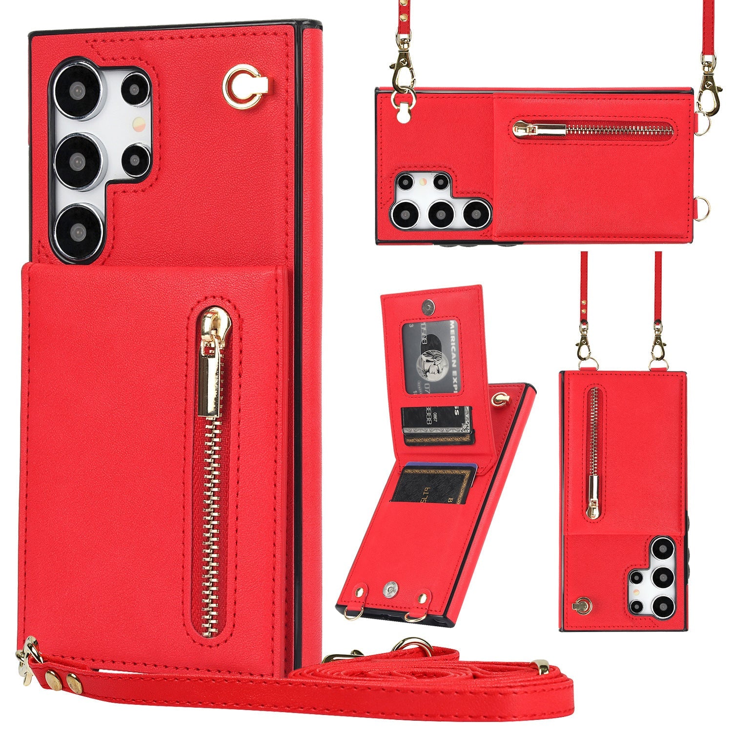 Samsung Card Holder Phone Case with Stand PU TPU Handmade Japanese Korean Style Teleplus