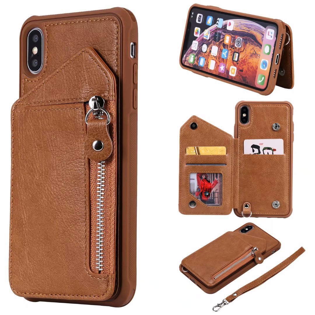 Samsung Galaxy Zipper Wallet Case with Stand TPU PU for S8 S9 Note 9 - That Stands Up to Life’s Falls zipper wallet